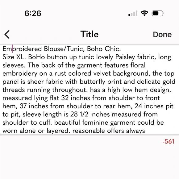 Aratta Burned Tulip Velvet Floral Embroidered Blouse/Tunic, Boho Chic. - Picture 9 of 9